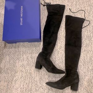 Stuart Weitzman Over-the-knee Suede Boots Pointed Toe